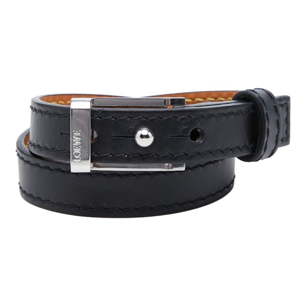 LOEWE Black Leather Charm Bracelet